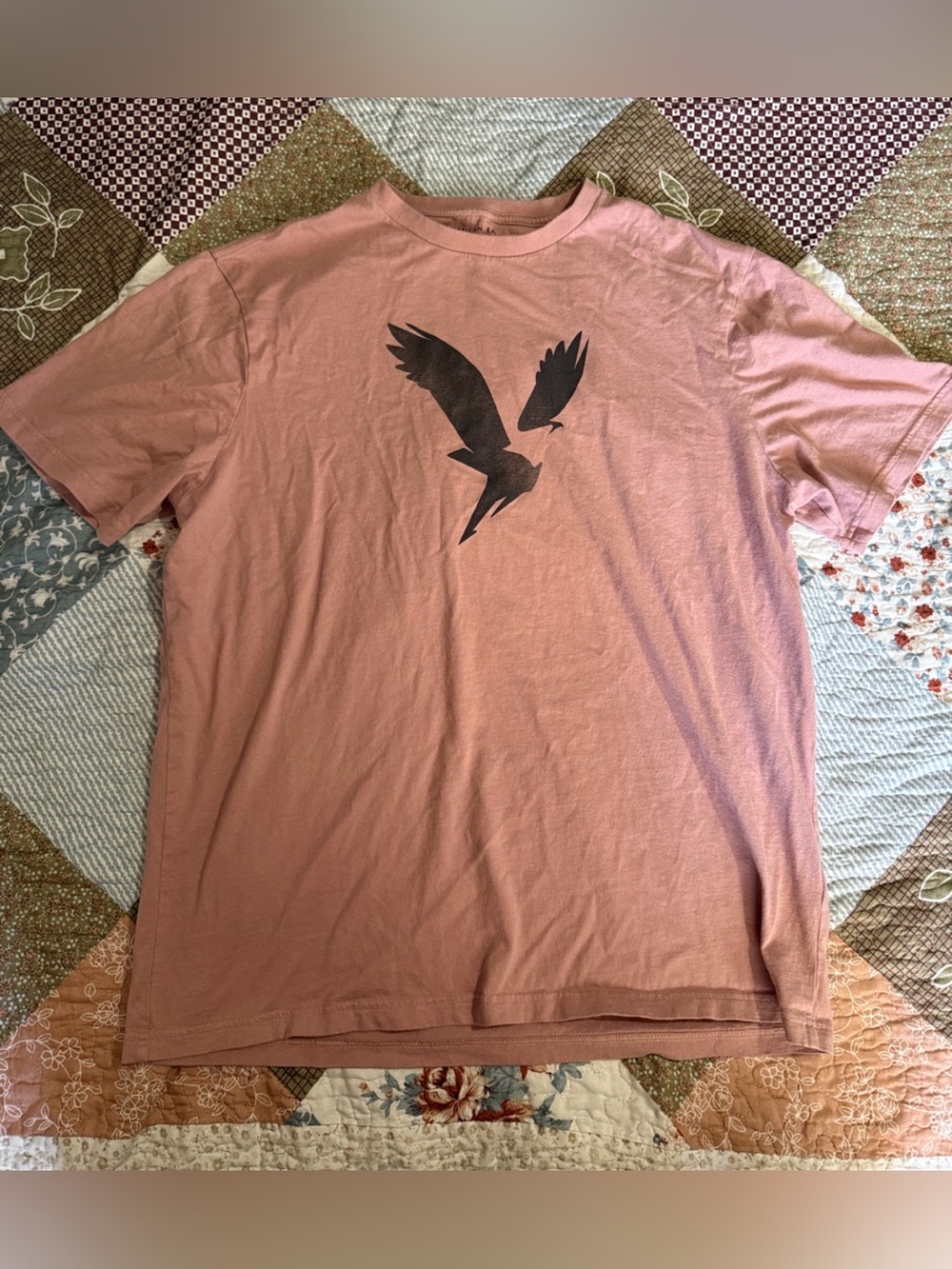 American Eagle Outfitters Dusty Pink Mens Graphic Crew Tee size large